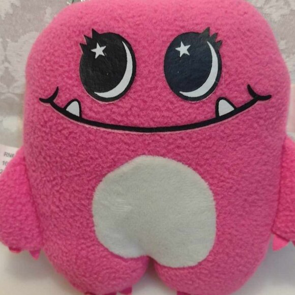 Justice Pink Monster Silver Horns 5 Inch Plush Stuffed Animal Toy - Picture 4 of 7